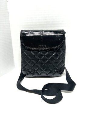 Knomo Sofia black quilted foldover cross-body bag